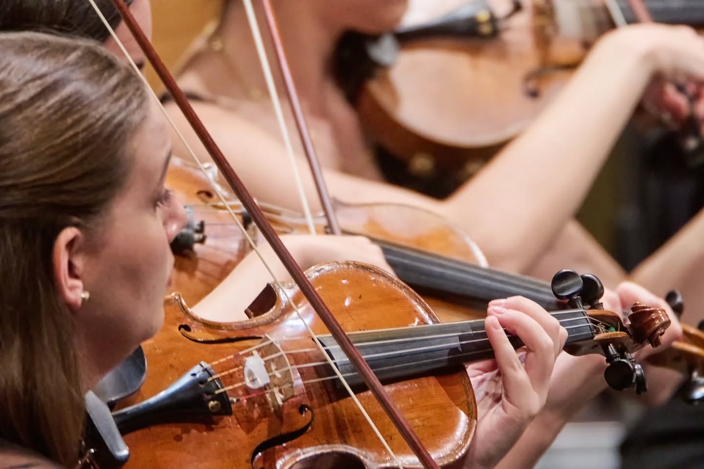 Violinists performing